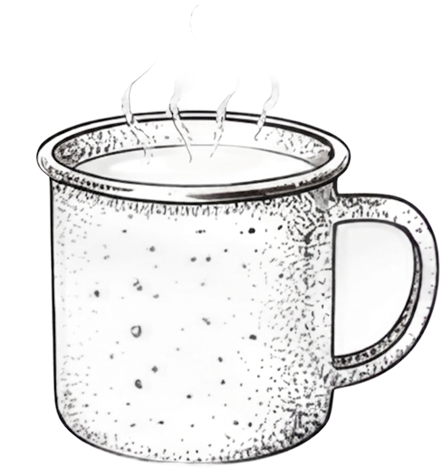 Coffee cup and pastry