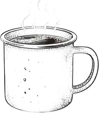 Coffee cup and pastry