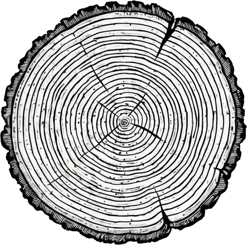 Redwood cross-section with tree rings